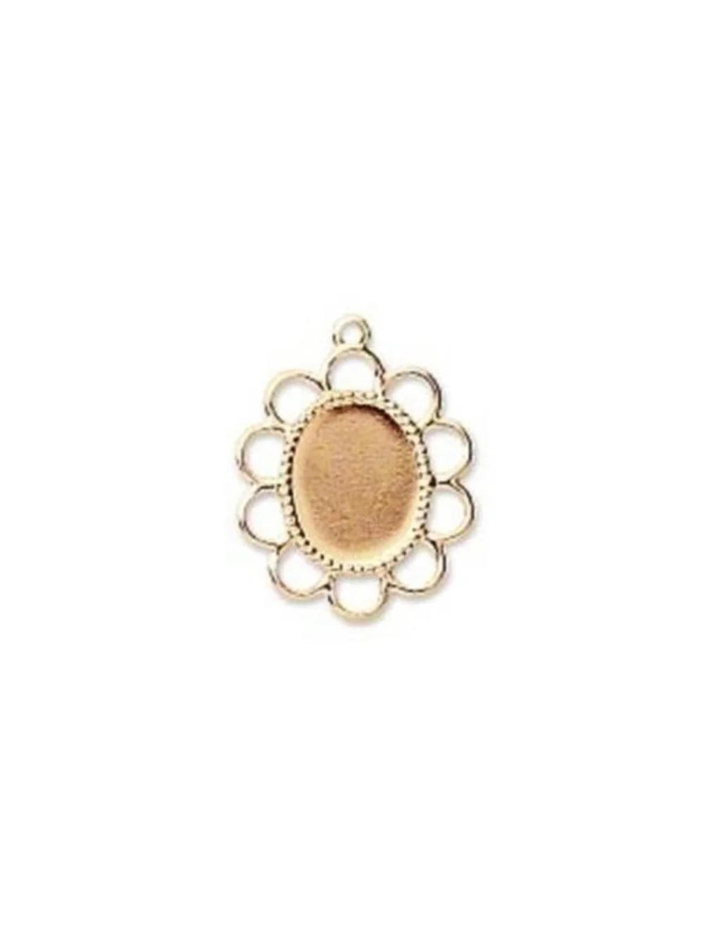 10 Gold 10x8mm Oval Cabochon Pendant Earring Settings